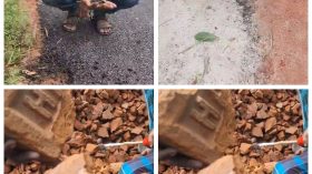 কাশিপুরে নিম্নমানের সামগ্রী দিয়ে রাস্তা নির্মাণ, এলাকাবাসীর ক্ষোভ
