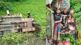 গৌরনদীতে নসিমন নিয়ন্ত্রণ হারিয়ে খাদে পড়ে আহত ১