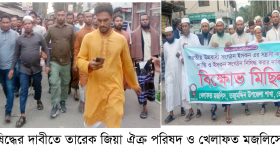তজুমদ্দিনে ইসকনকে নিষিদ্ধের দাবীতে বিক্ষোভ মিছিল