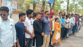 সাম্য হত্যার প্রতিবাদে বরিশালে ছাত্রদলের অবস্থান কর্মসূচি