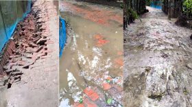 কাশিপুর মোল্লাবাড়ি সড়কের বেহাল দশা, দুর্ভোগে এলাকাবাসী
