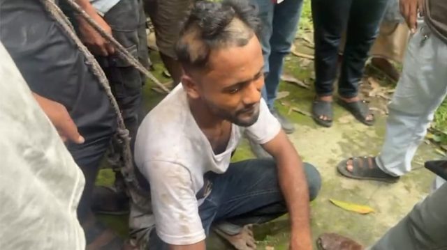 গৌরনদীতে চোরকে বেঁধে ন্যাড়া করে দিলো গ্রামবাসী