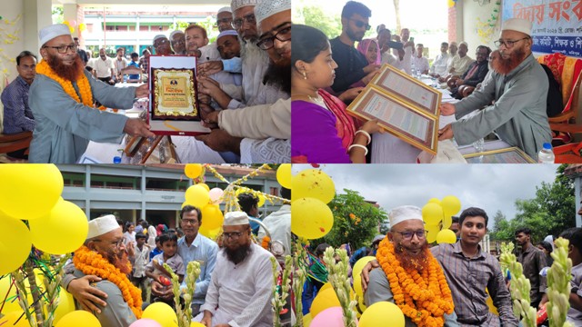 ৪০ বছরের কর্মজীবন শেষে প্রধান শিক্ষক আব্দুল গনির রাজকীয় বিদায়